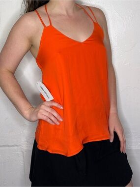 REVOLVE Parker 100% Silk Orange Strappy Back Camisole Tank Top New With Tags